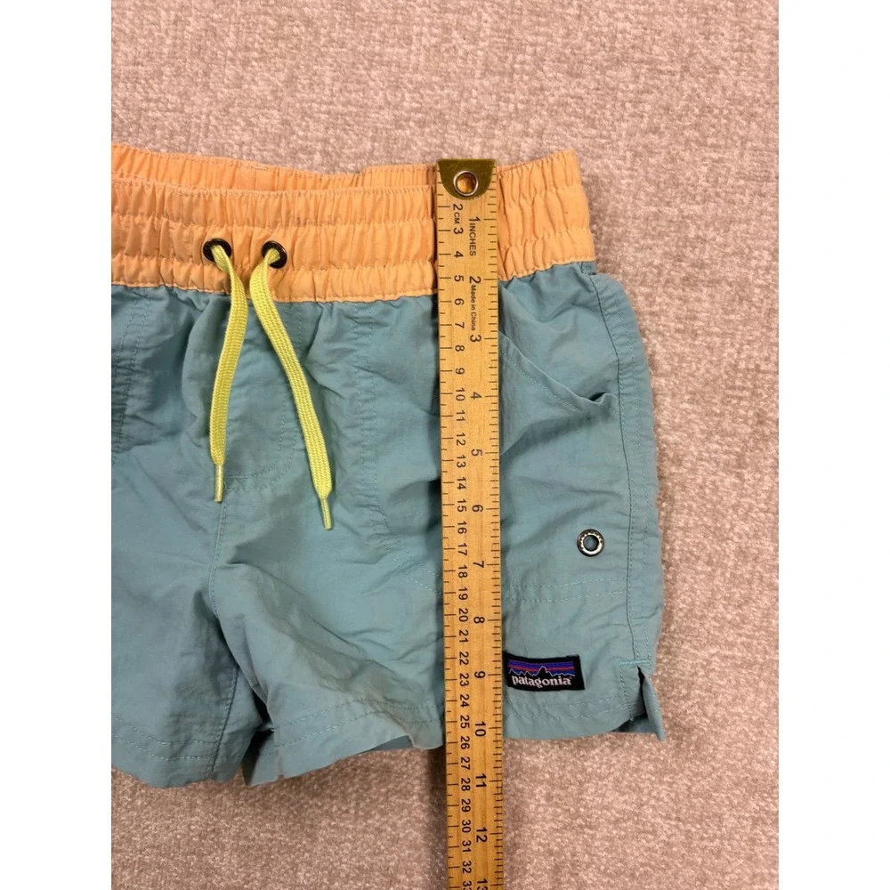 Patagonia Kids Baggies Shorts Blue Peach Recycled Nylon Size L Large 4017